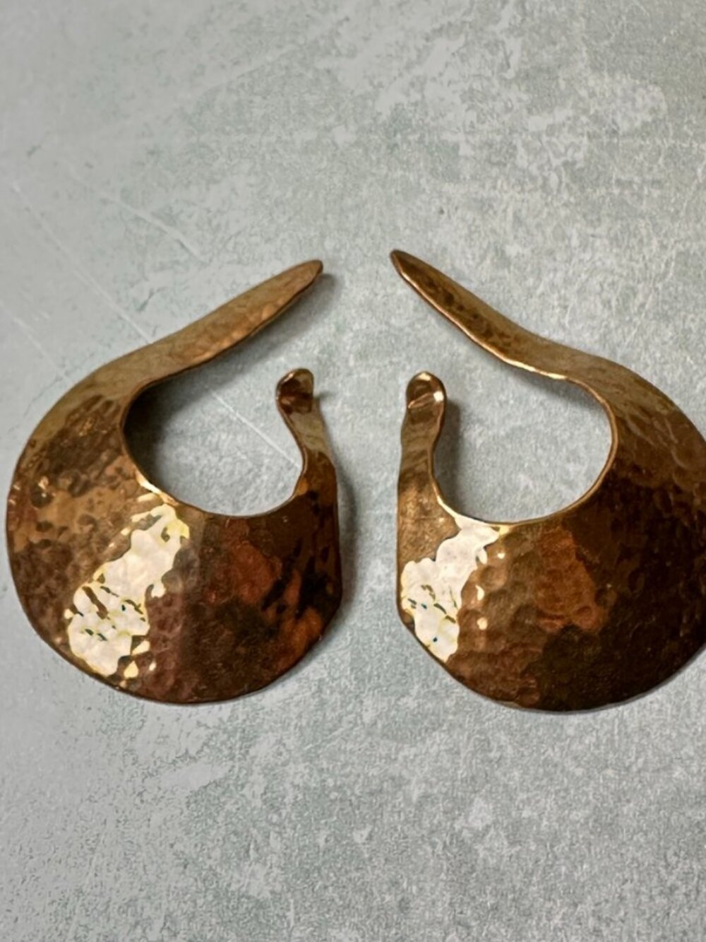 Vintage Lazaro Hammered Brass Ear Cuffs Earrings